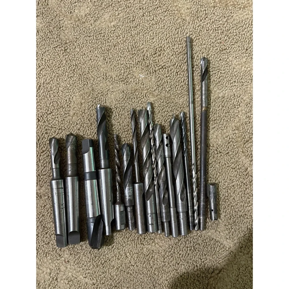 Lot Of 15 Drill Point Bits Morse Tapper Drill Bits 9/16 1/4 And More See Picture